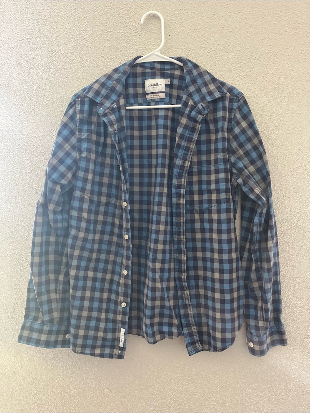 Goodfellow & Co Blue Plaid Button-Up Dress Shirt